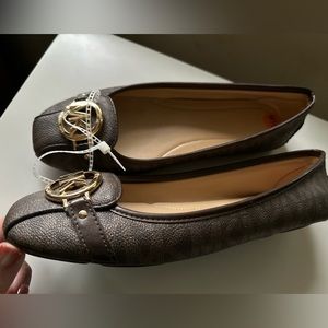 Michael Kors brown logo flats